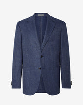 Jacket Monopetto In Lana E Lino