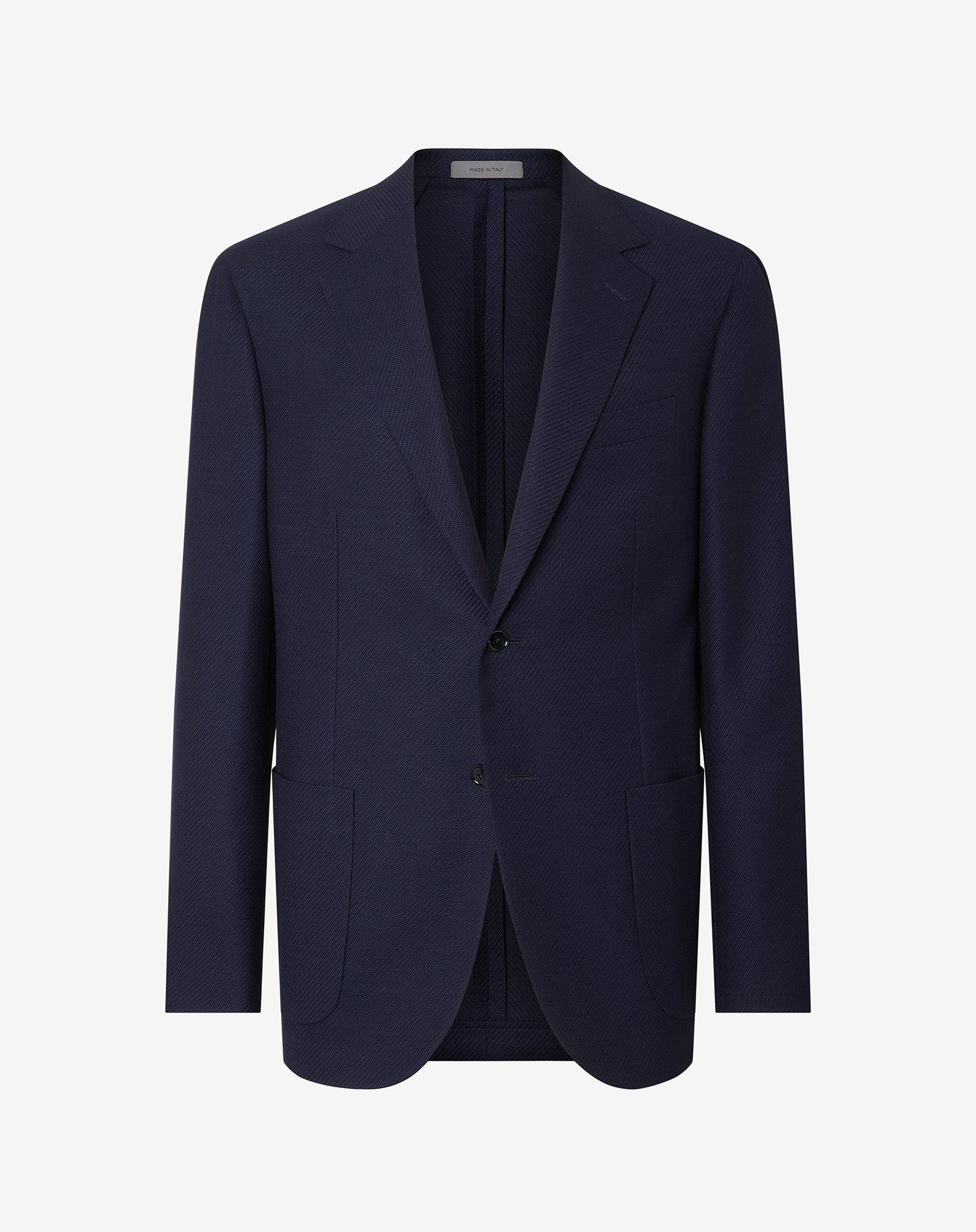 Jacket Due Bottoni In Pura Lana