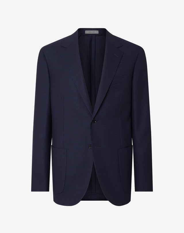 Jacket Due Bottoni In Pura Lana