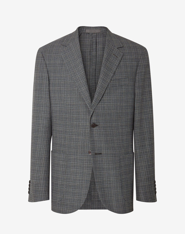 Jacket monopetto grigio antracite in lana