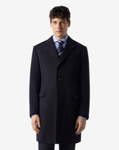 Coat Navy In Beaver Di Lana Superfine