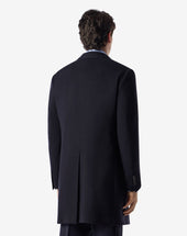 Coat Navy In Beaver Di Lana Superfine