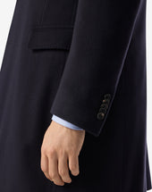 Coat Navy In Beaver Di Lana Superfine