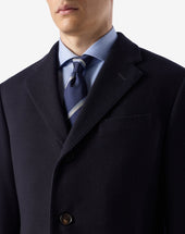 Coat Navy In Beaver Di Lana Superfine