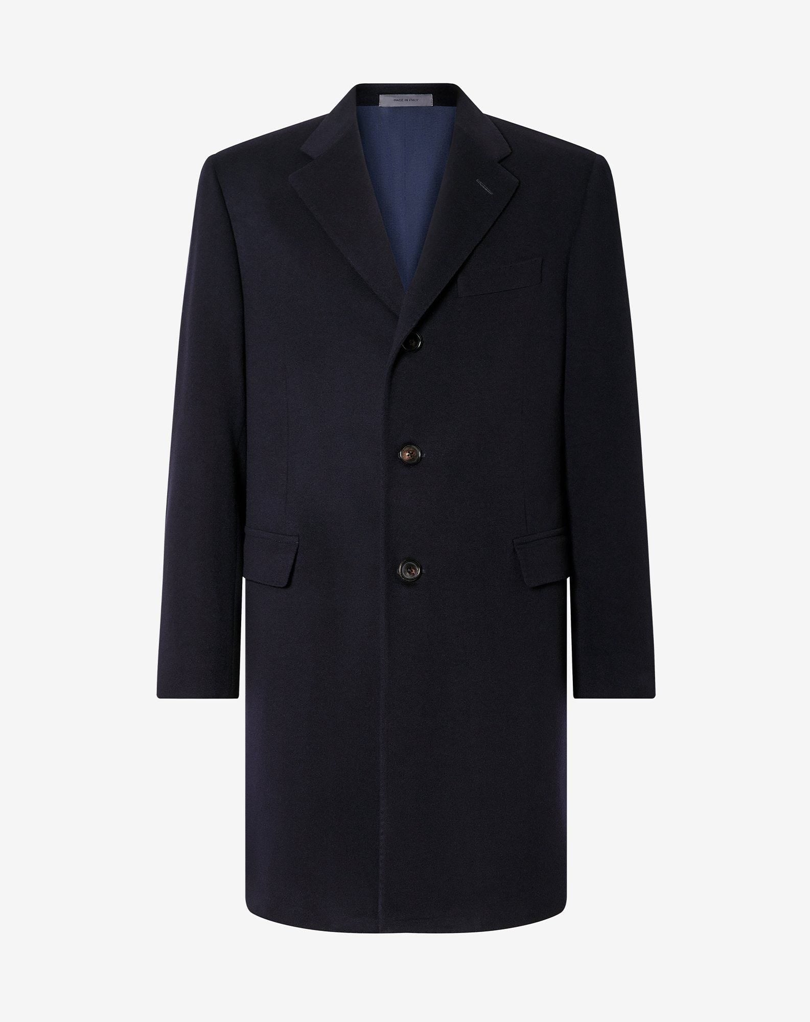 Coat Navy In Beaver Di Lana Superfine
