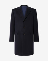 Coat Navy In Beaver Di Lana Superfine