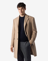 Coat Color Cammello In Beaver Di Lana Superfine
