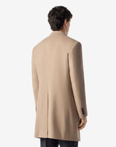 Coat Color Cammello In Beaver Di Lana Superfine