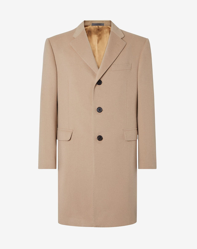 Coat Color Cammello In Beaver Di Lana Superfine