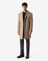 Coat Color Cammello In Beaver Di Lana Superfine