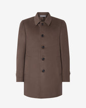 Coat marrone in beaver di pura lana