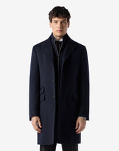 Coat Navy In Beaver Di Lana