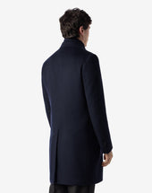 Coat Navy In Beaver Di Lana