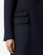 Coat Navy In Beaver Di Lana