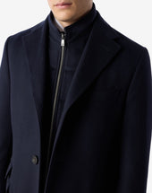 Coat Navy In Beaver Di Lana