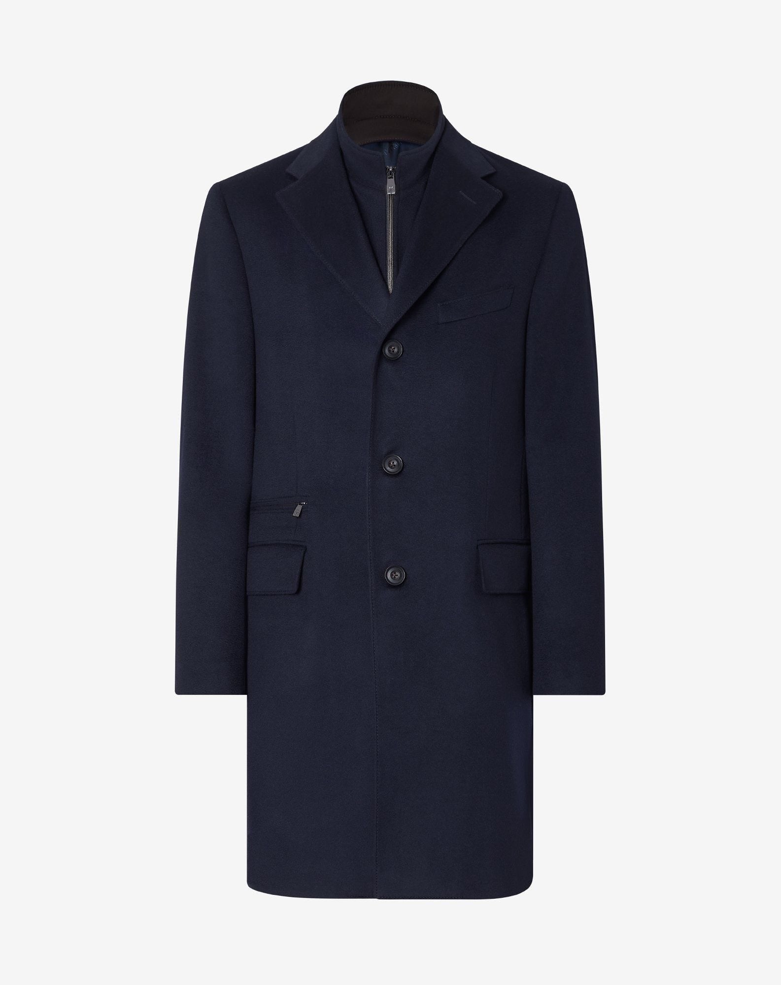Coat Navy In Beaver Di Lana