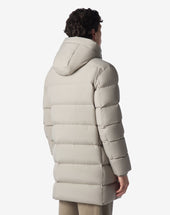 Parka Chiaro In Popeline Impermeabile