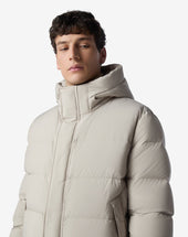 Parka Chiaro In Popeline Impermeabile