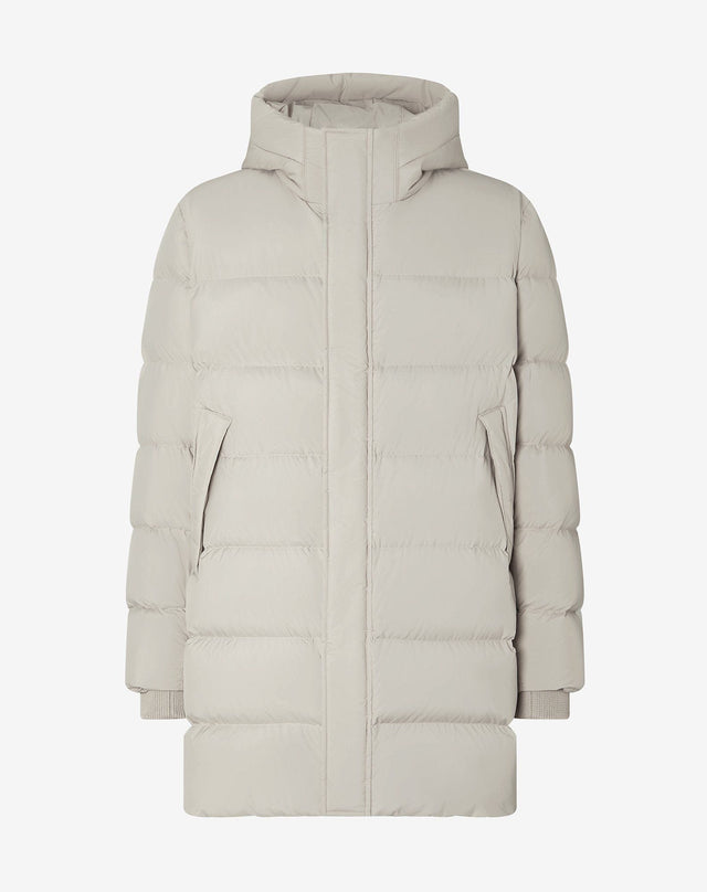 Parka Chiaro In Popeline Impermeabile