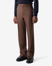 Pants Marroni In Flanella Di Lana