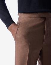 Pants Marroni In Flanella Di Lana