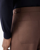 Pants Marroni In Flanella Di Lana