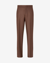 Pants marroni in flanella di lana