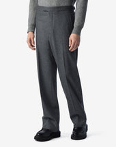 Pants Melange Scuro In Flanella