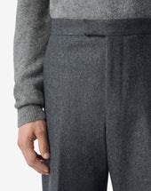 Pants Melange Scuro In Flanella