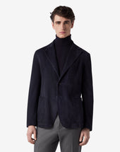 Jacket Navy In Suede Superlight