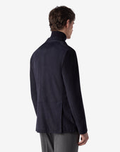 Jacket Navy In Suede Superlight