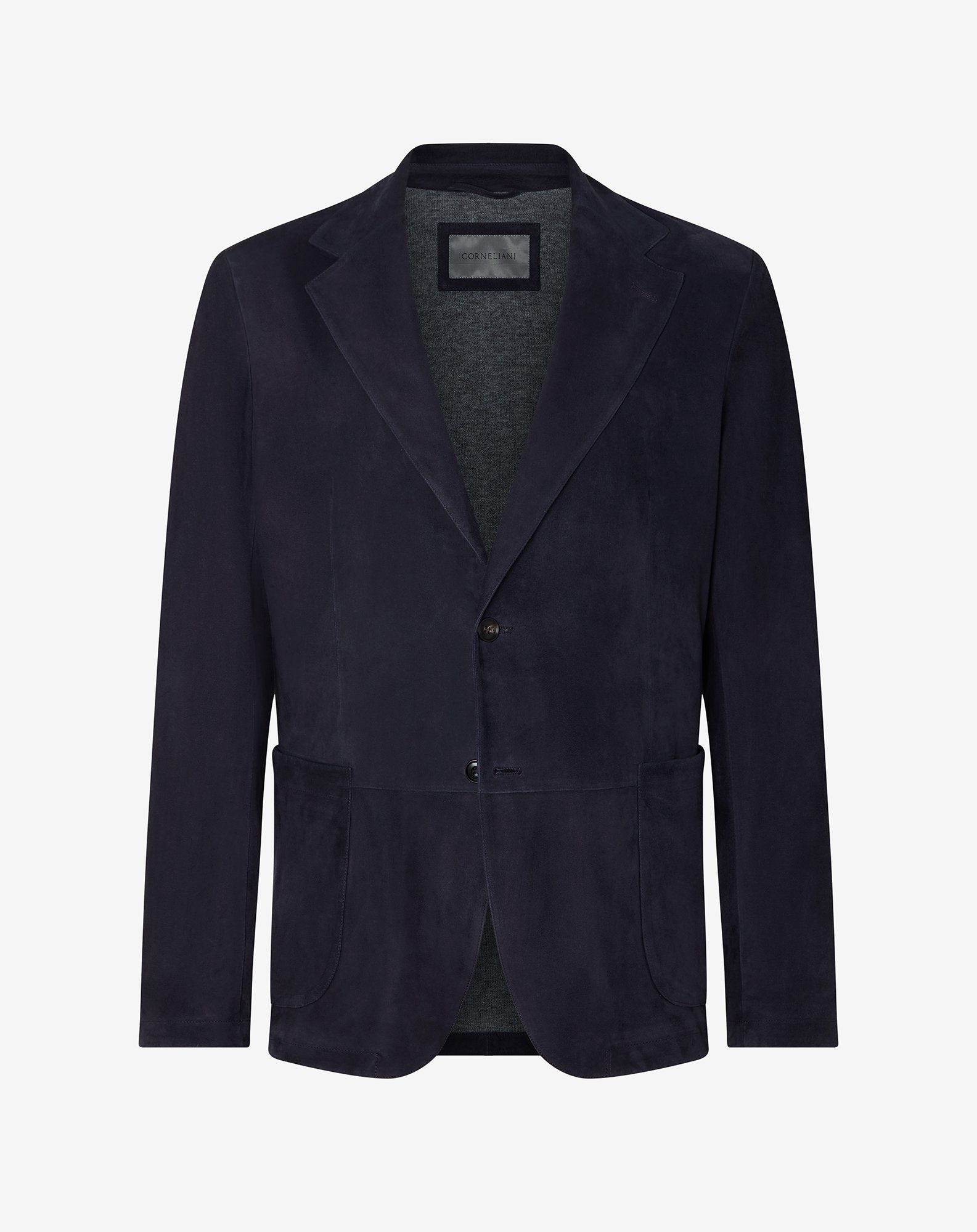 Jacket Navy In Suede Superlight