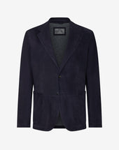 Jacket Navy In Suede Superlight