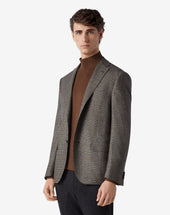 Jacket Grigia In Lana Natural Stretch