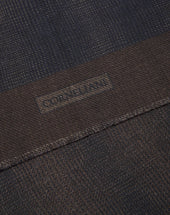 Scarf Blu Marrone In Lana Stampata
