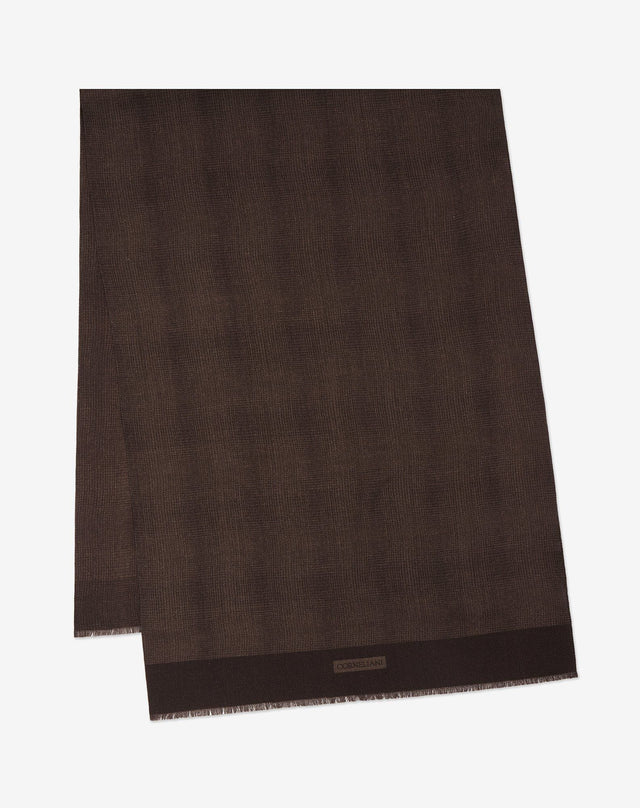 Scarf marrone/tabacco in lana stampata