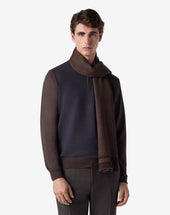 Scarf Tabacco In Lana Stampata