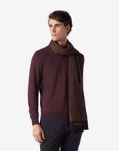 Scarf Bordeaux In Lana Stampata