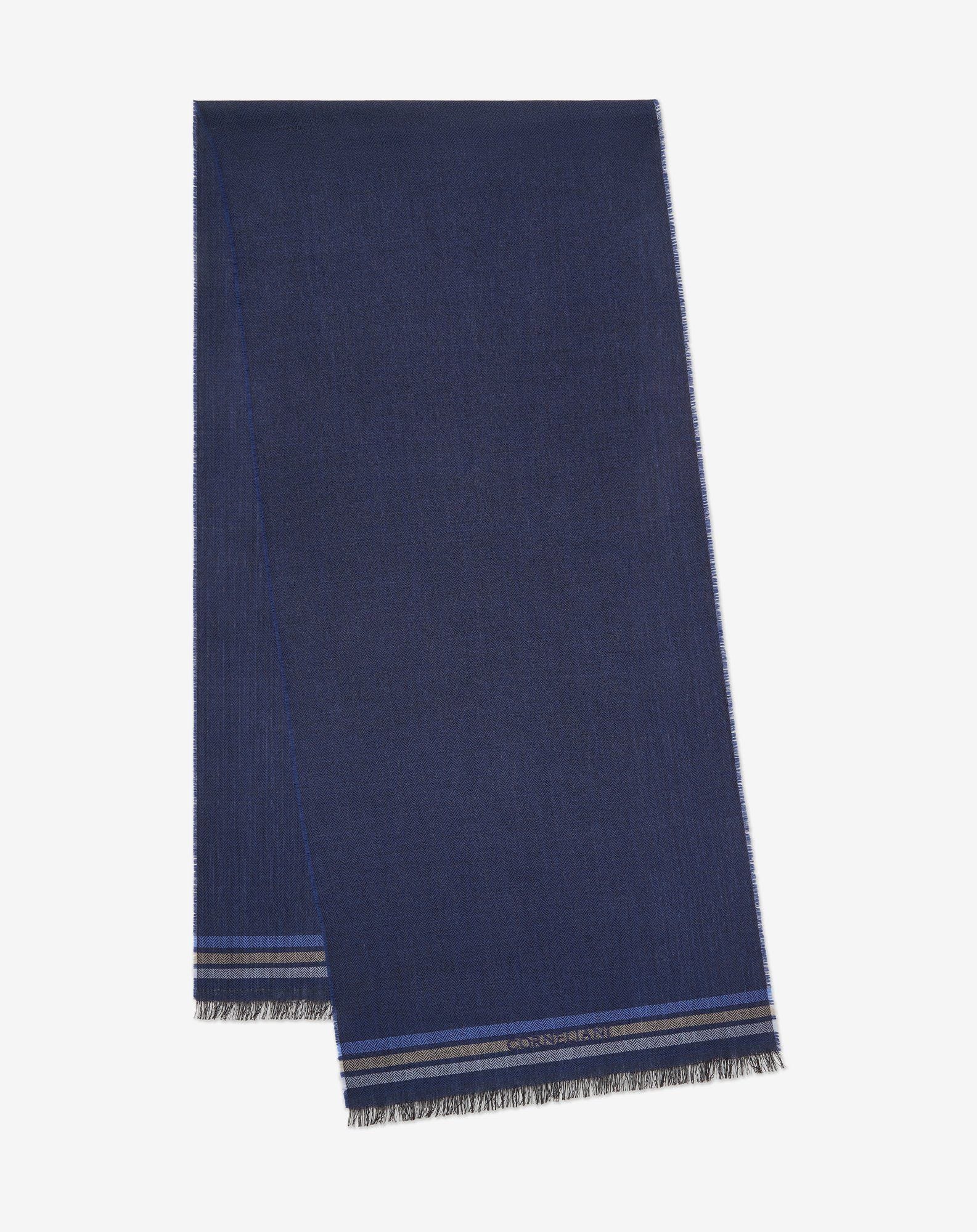 Scarf Navy In Pura Lana Vergine