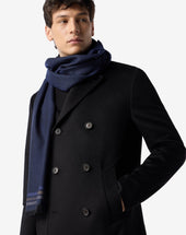 Scarf Navy In Pura Lana Vergine