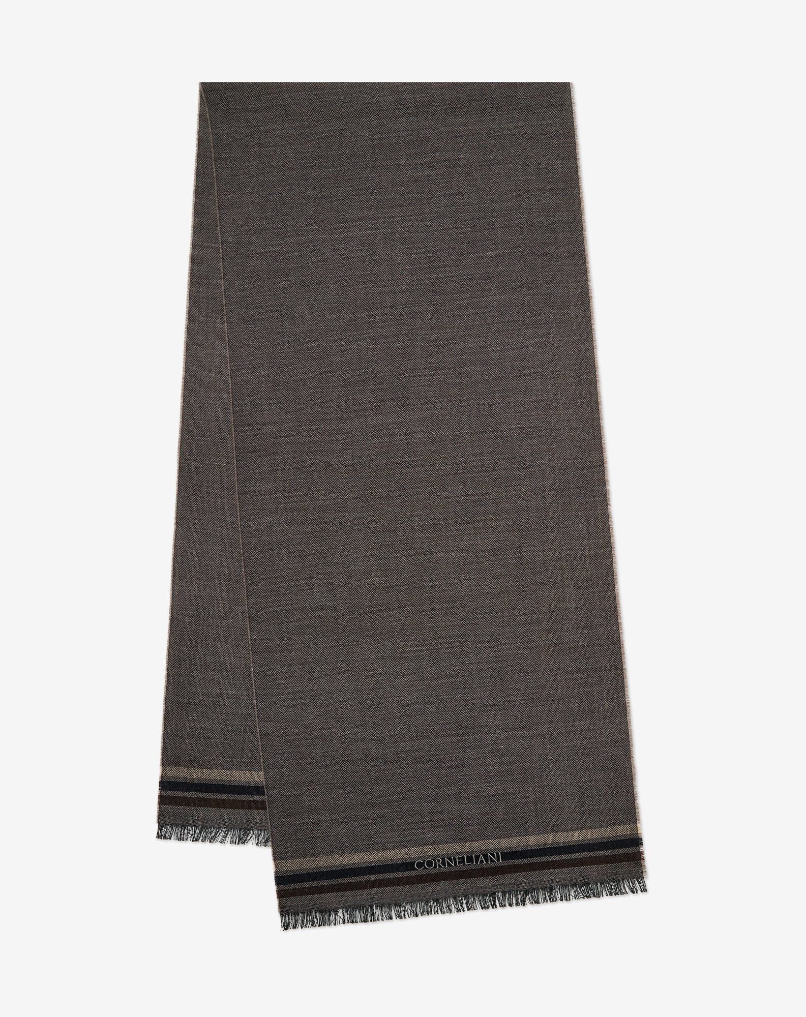 Scarf Color Taupe In Pura Lana Vergine