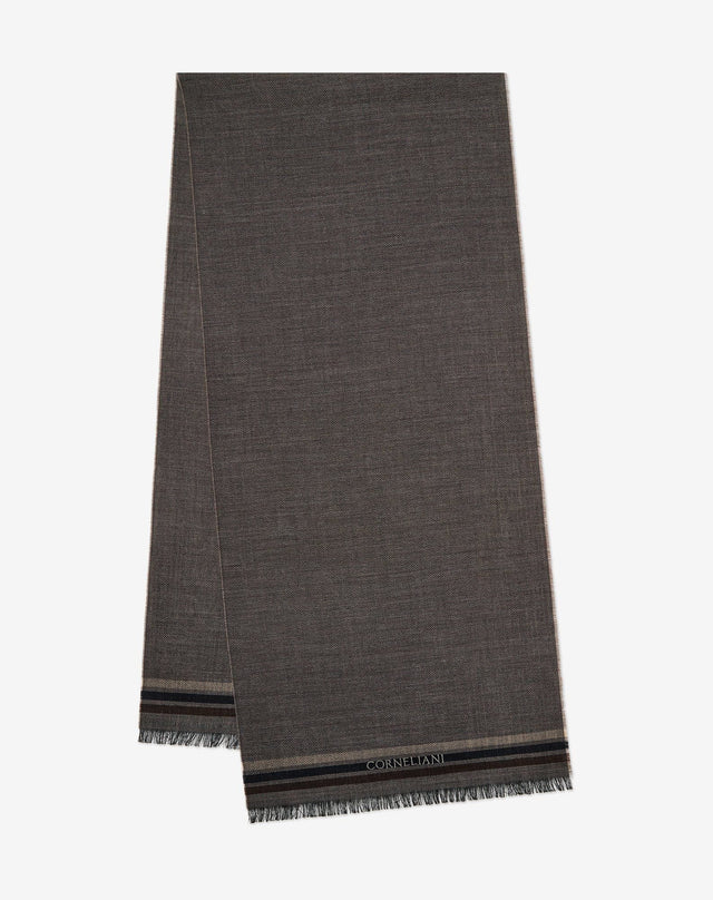Scarf Color Taupe In Pura Lana Vergine
