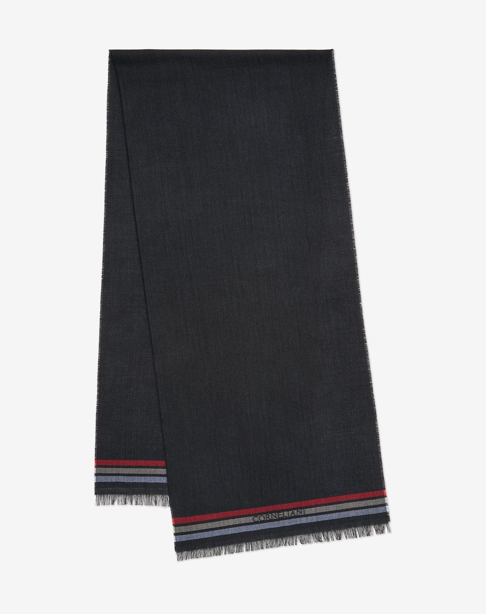 Scarf nera in pura lana vergine