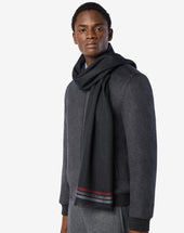 Scarf Nera In Pura Lana Vergine