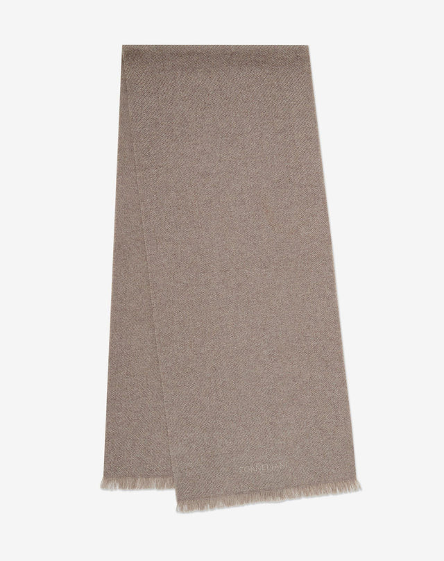 Scarf sabbia in pura lana jacquard