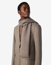 Scarf Sabbia In Pura Lana Jacquard