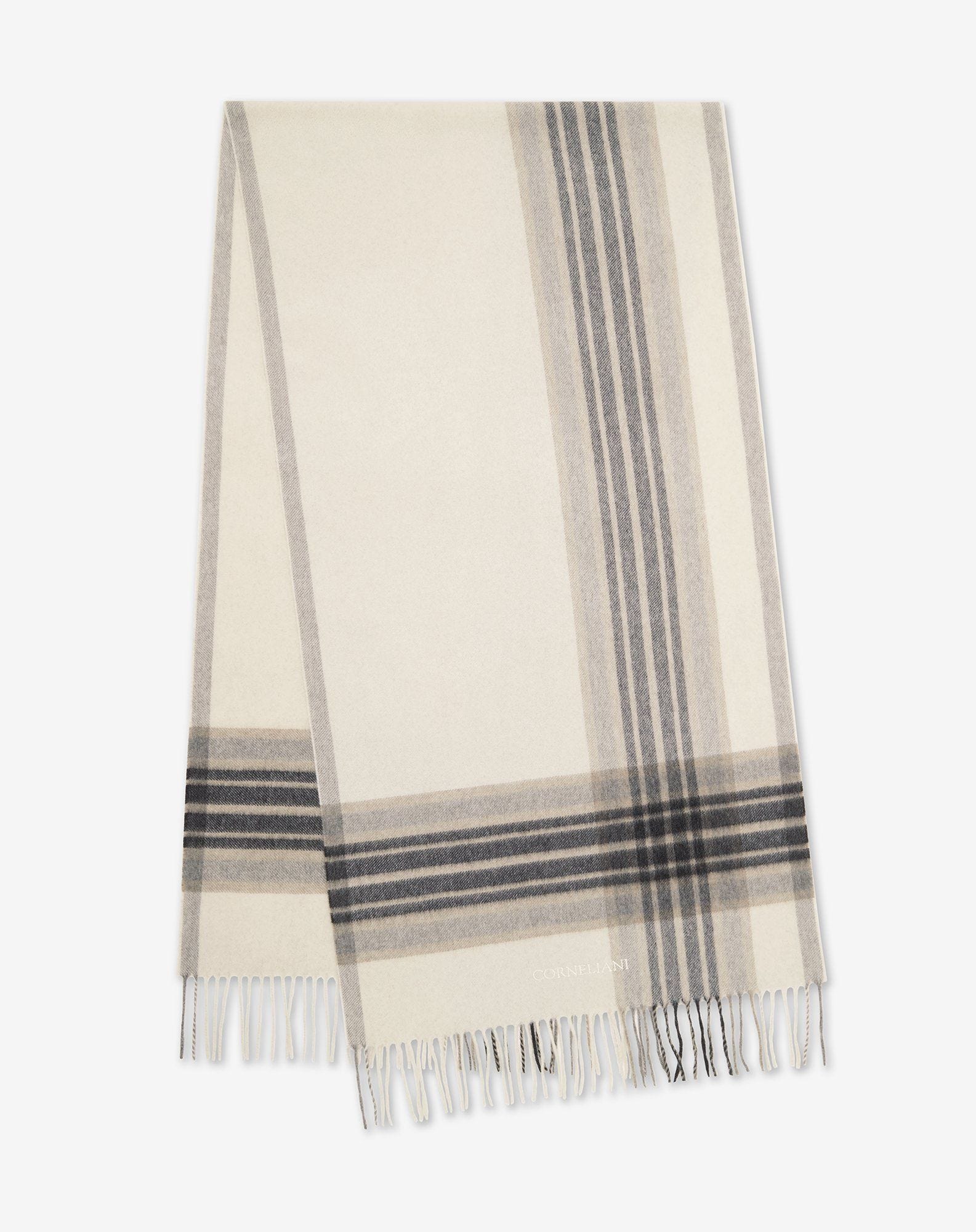 Scarf color naturale in puro cashmere