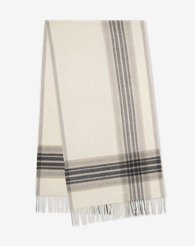 Scarf color naturale in puro cashmere