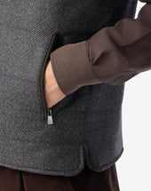 Gilet In Twill Di Lana Fantasia