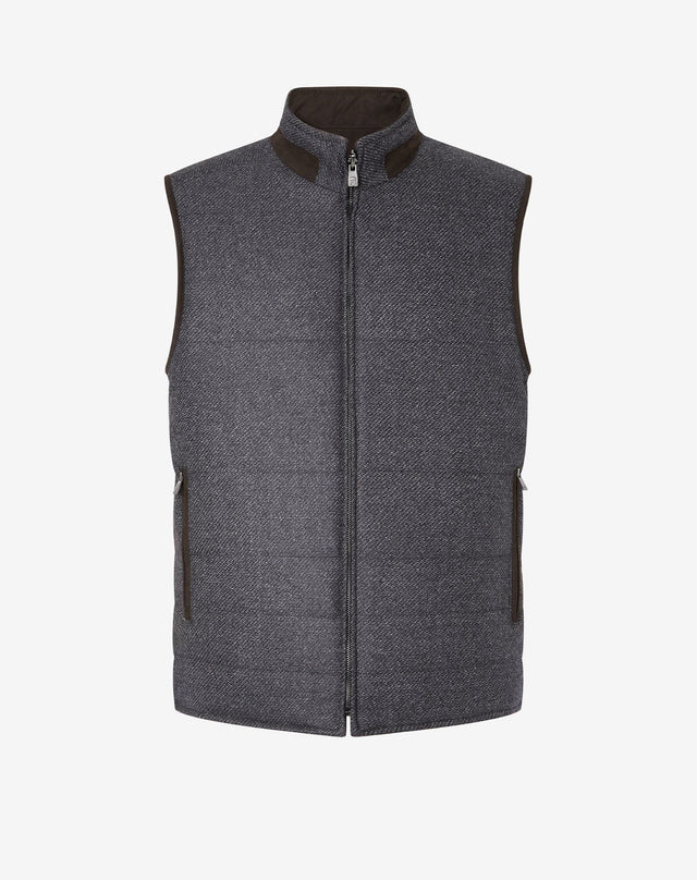 Gilet In Twill Di Lana Fantasia